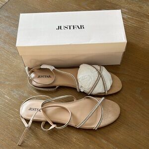 JustFab Women's Beige Strappy Sandals
